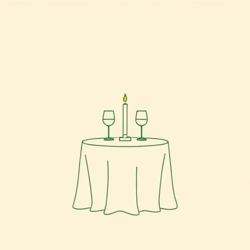 Mesa de jantar para dois à luz de velas