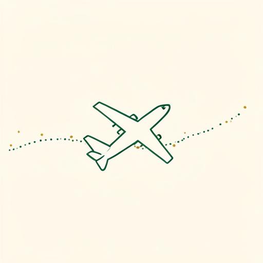 Avião em voo com rastro pontilhado