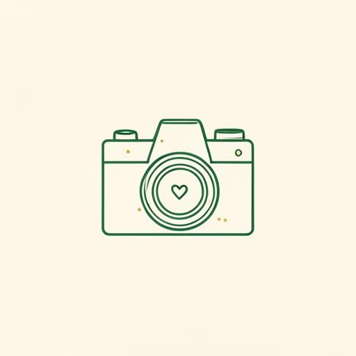 Câmera fotográfica com um coração